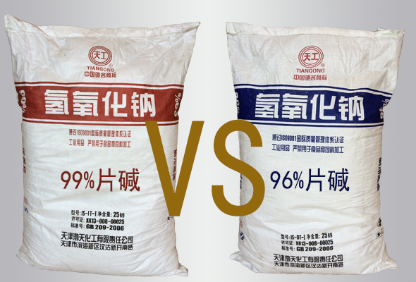 96%片堿和99%片堿的區別